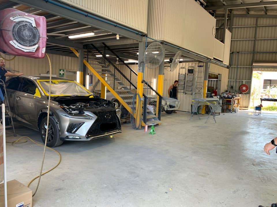 A Car is Being Worked on in a Garage — Arafura Crash Repairs in Darwin, NT