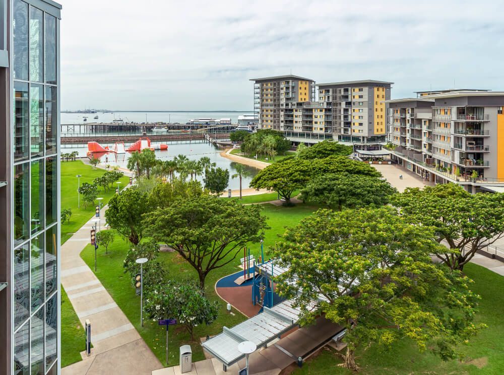 An Aerial View of a City With Lots of Trees and Buildings — Arafura Crash Repairs in Darwin, NT