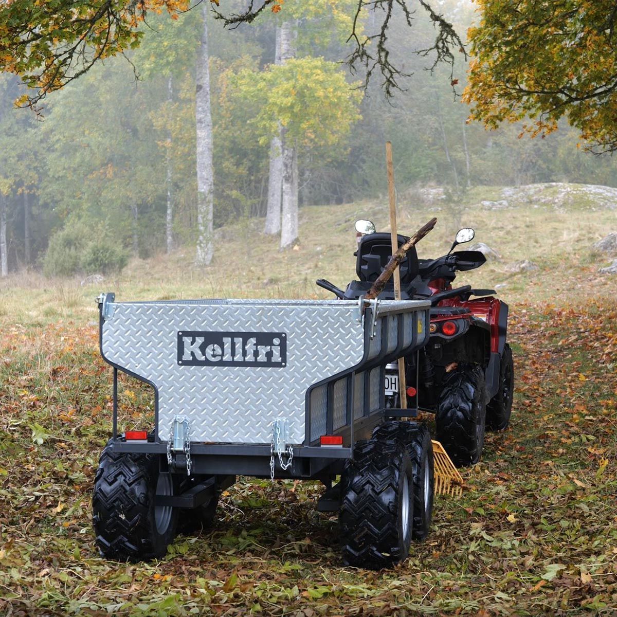 Przyczepa wywrotka Quad 1420 kg z funkcją wywrotu elektrohydraulicznego Kellfri