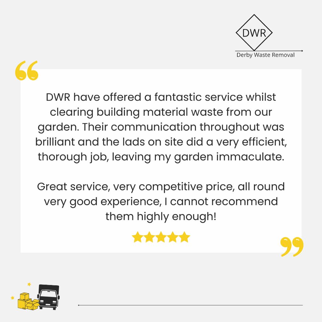 Highly recommended reviews for our waste removal services
