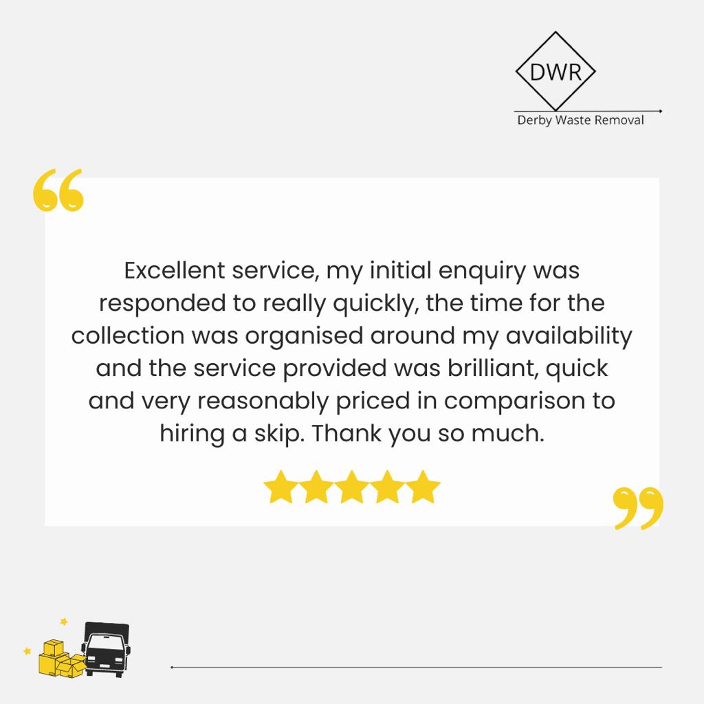 Highly recommended reviews for our waste removal services