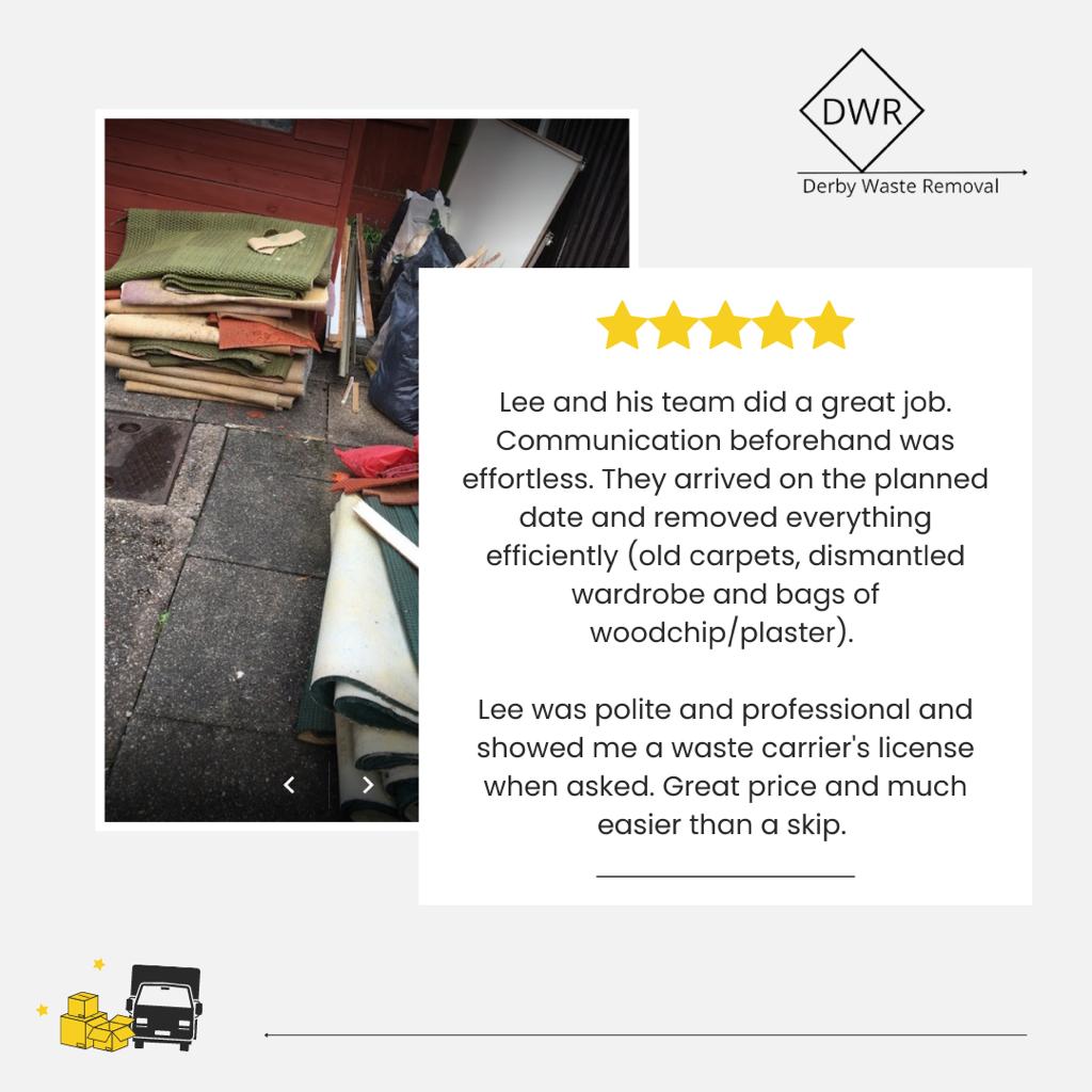 Highly recommended reviews for our waste removal services