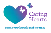 The logo for caring hearts beside you through grief 's journey.