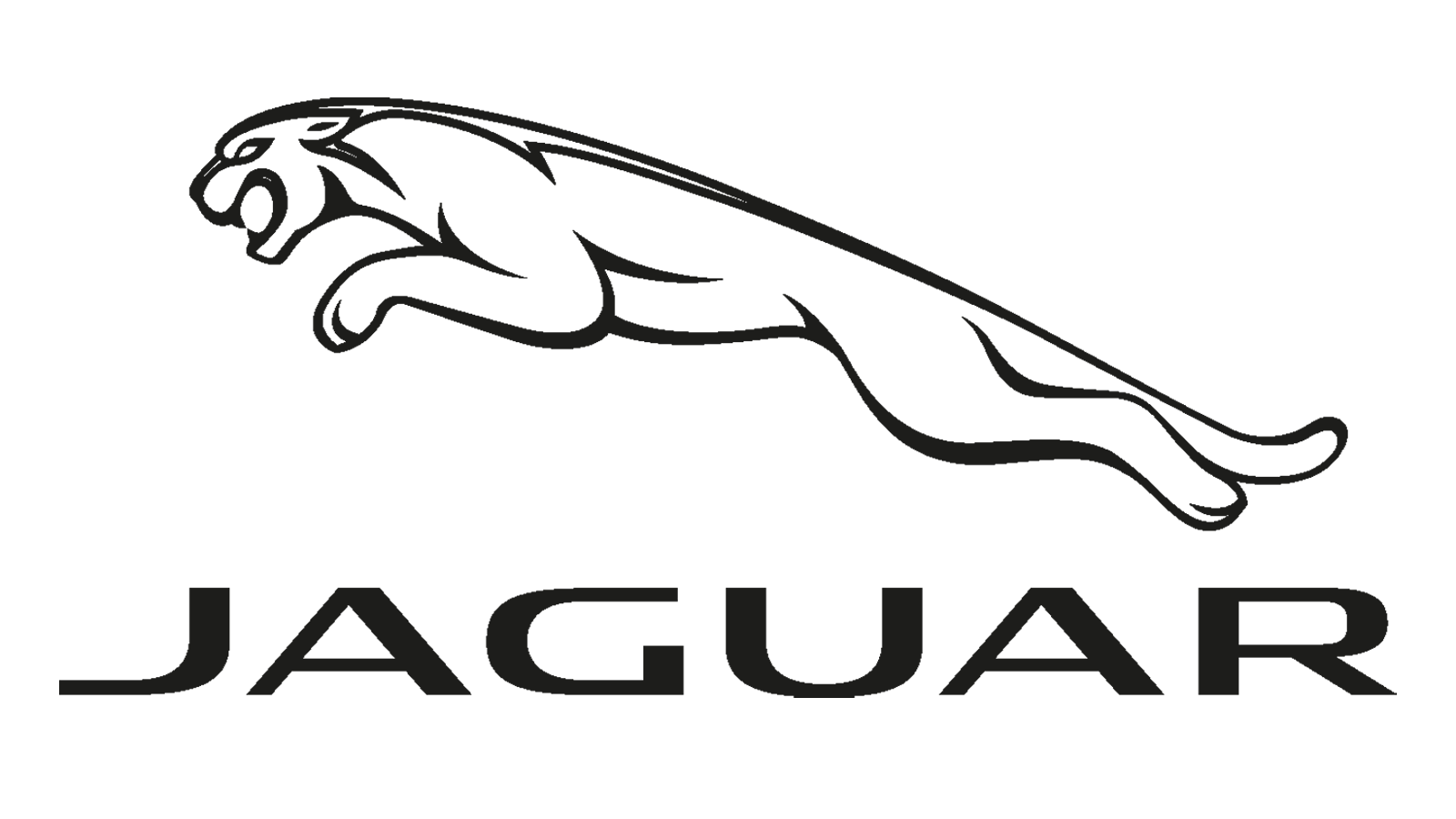 A black and white logo for jaguar with a jaguar jumping in the air.