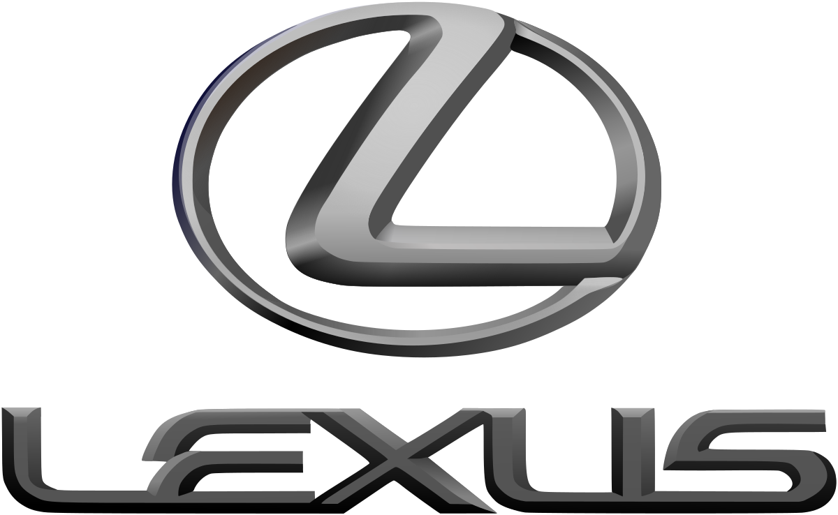 A close up of a lexus logo on a white background