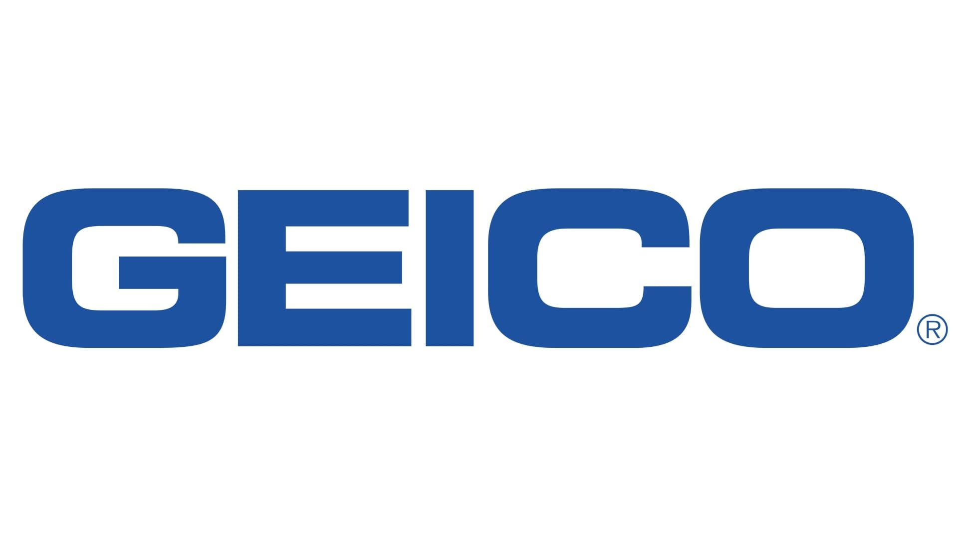 The GEICO company logo in blue text on a white background.
