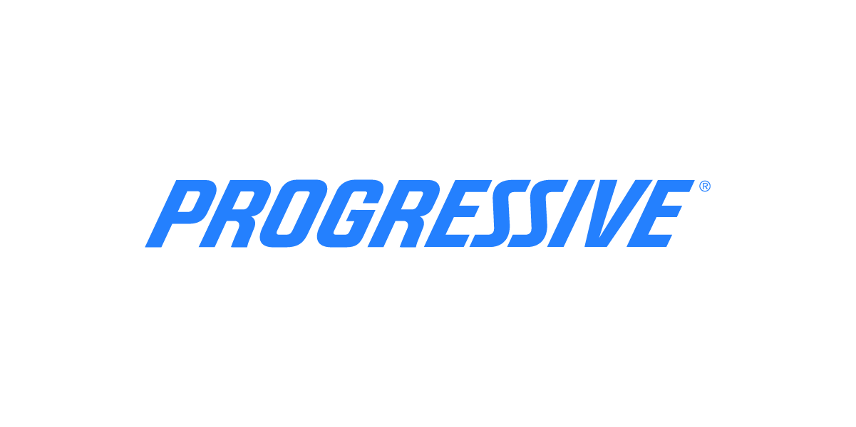The Progressive insurance company logo in blue text on a white background.