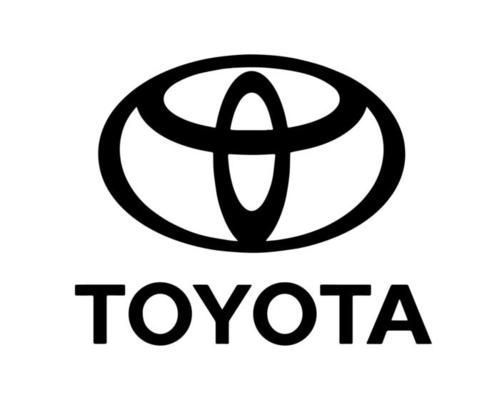 A black and white toyota logo on a white background.