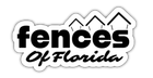 Logo reading &ldquo;fences of Florida&rdquo; in black and white with stylized fence peaks above the text