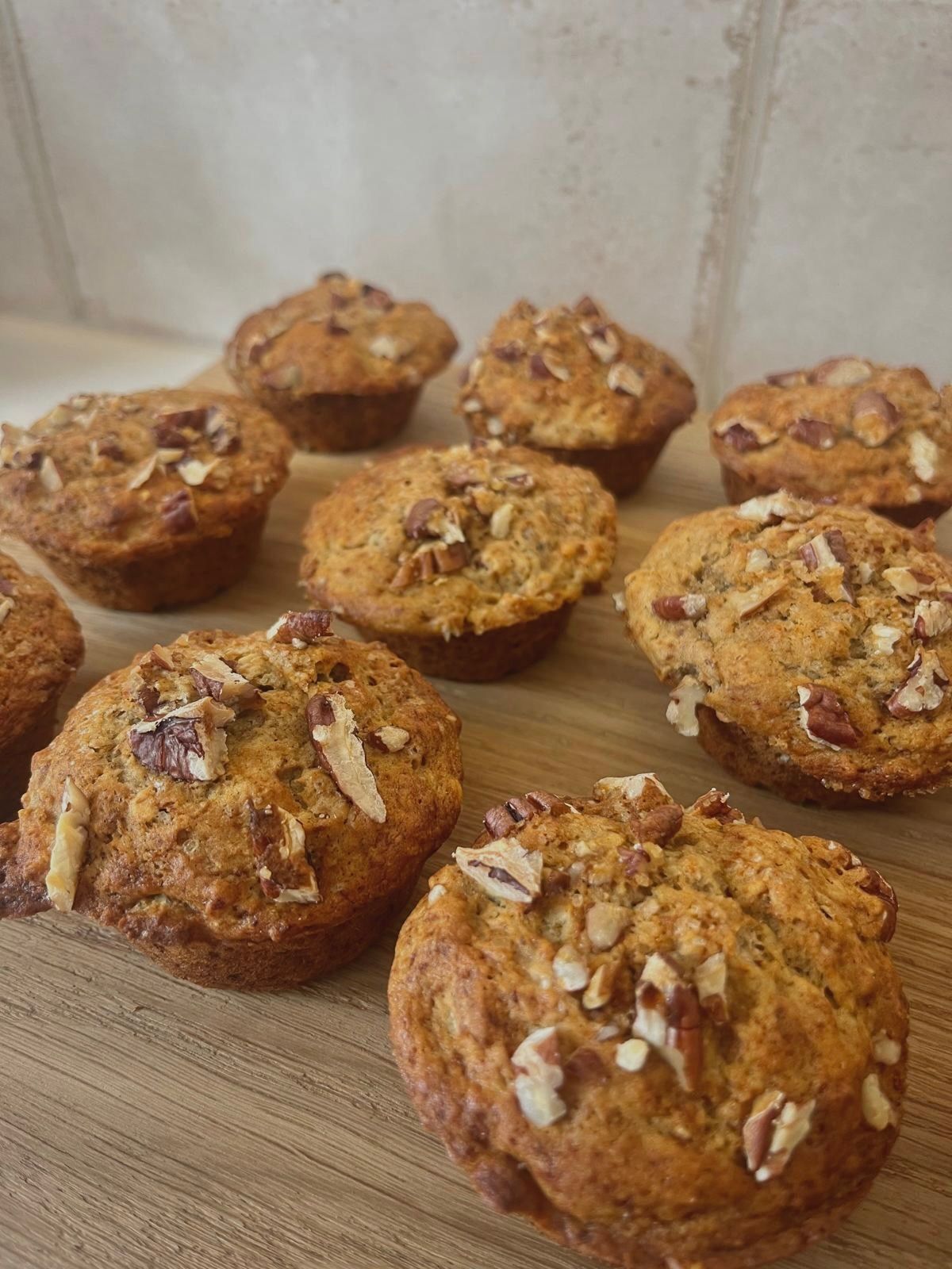 Banana, Pecan and Maple Syrup Muffins