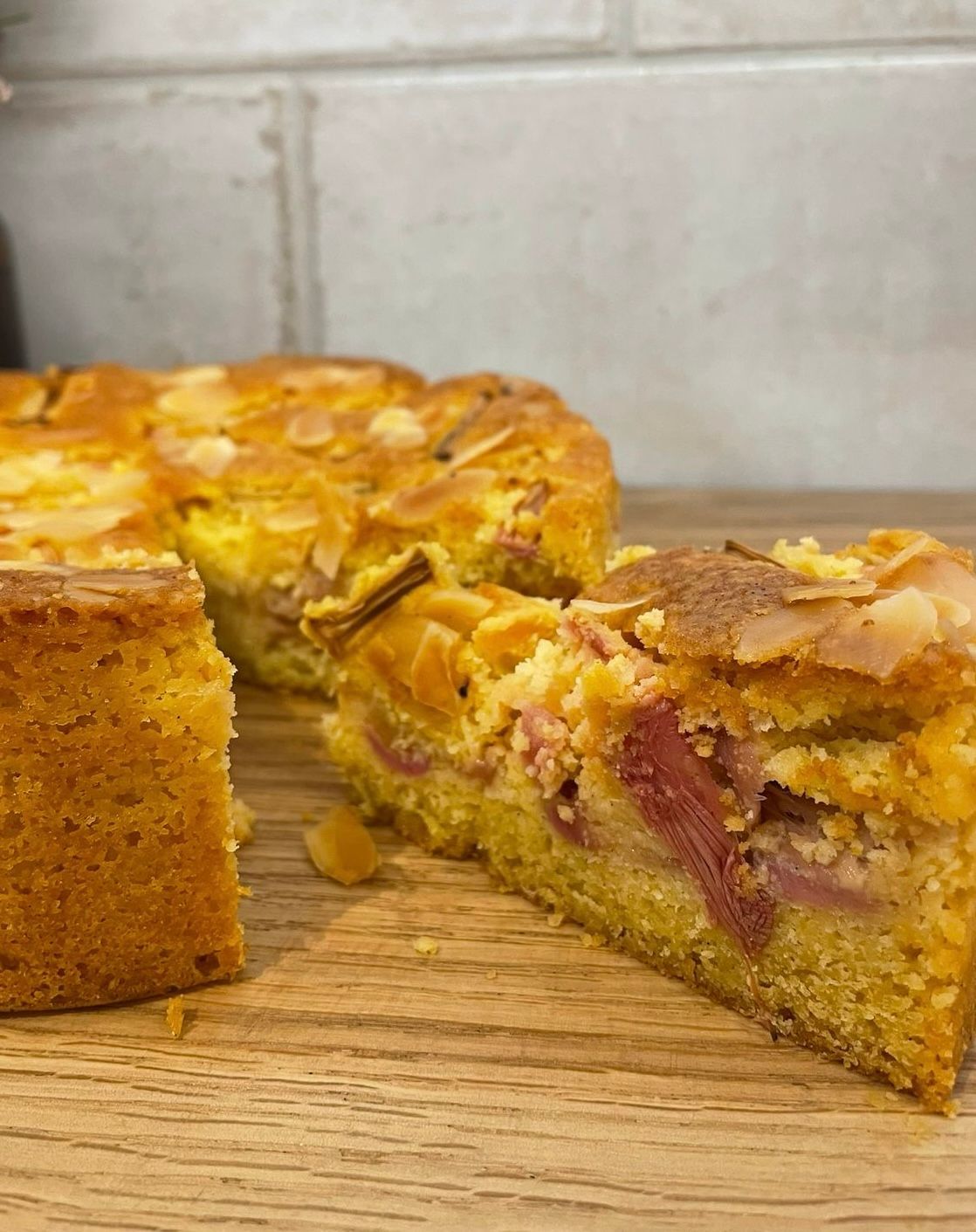 Rhubarb, Orange and Polenta Cake