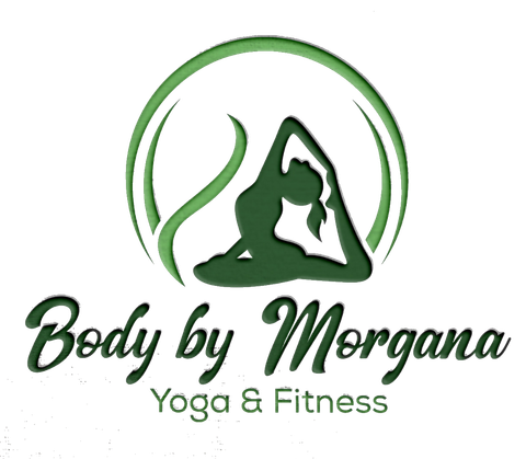 A logo for body by morgana yoga and fitness
