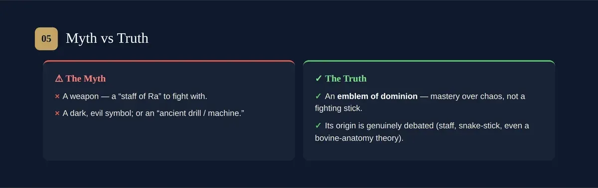 Was scepter myths vs facts: not a weapon, not evil, and not an ancient drill bit — an emblem of divine power.