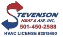 The logo for stevenson heat and air inc.