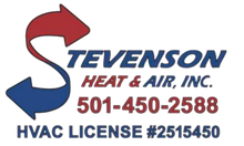 The logo for stevenson heat and air inc.