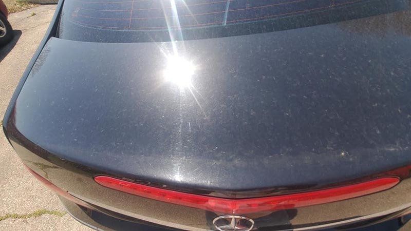 Black mercedes before paint correction