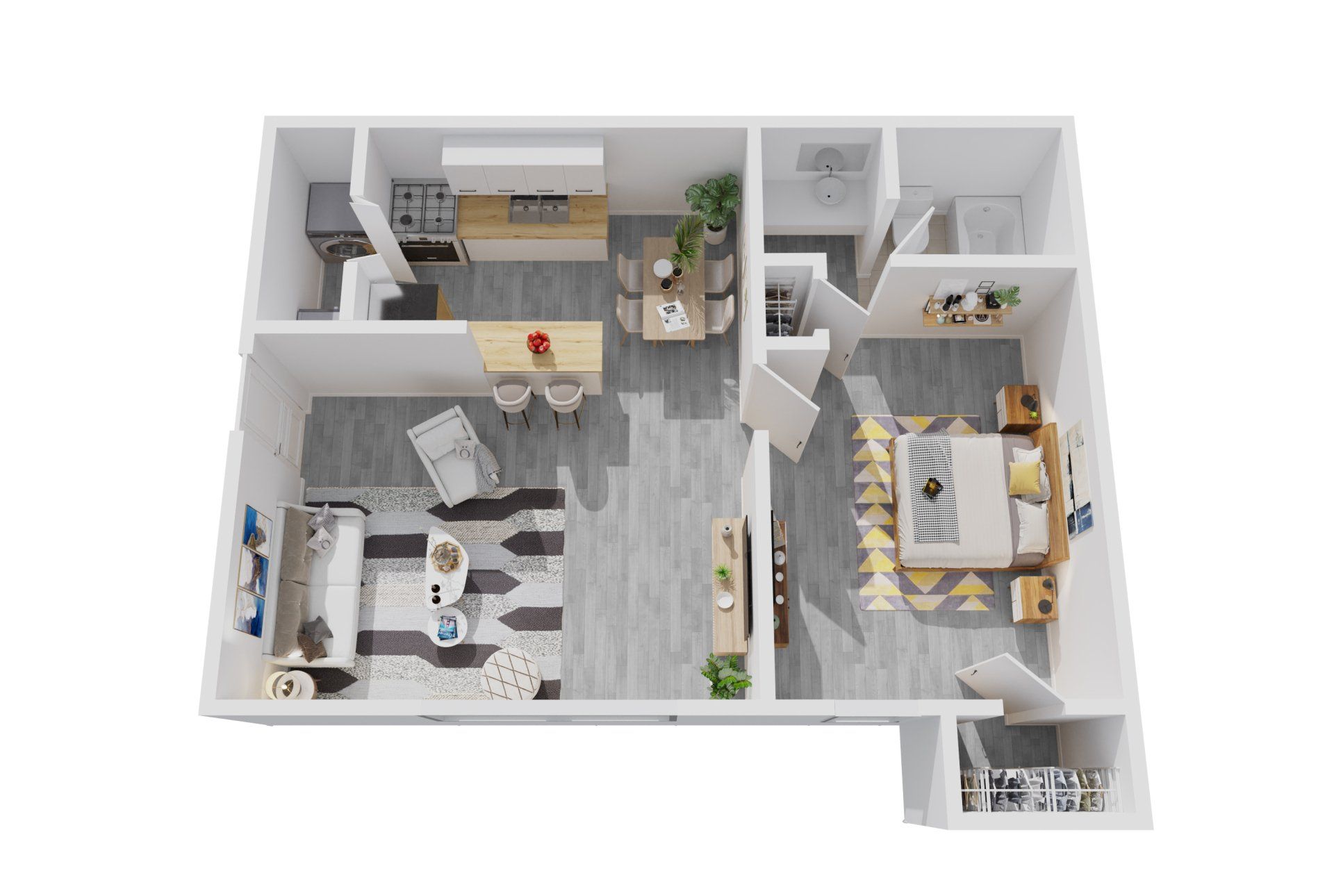 1 bedroom 1 bathroom Floor plan