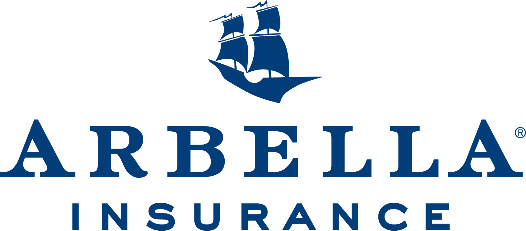 Arbella Insurance logo with blue sailing ship above the company name in blue text