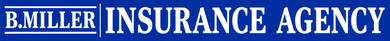 B. Miller Insurance Agency logo in white on a blue background