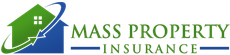 Mass Property Insurance logo with green house icon and blue swoosh