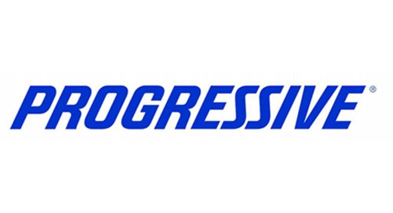 Progressive blue company logo on a white background