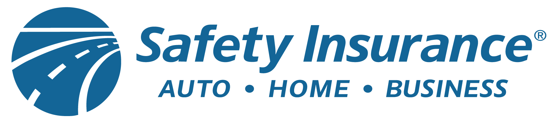 Safety Insurance logo with blue icon and text for Auto, Home, Business