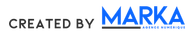 Created by MARKA logo with black text and blue MARKA lettering underlined in blue