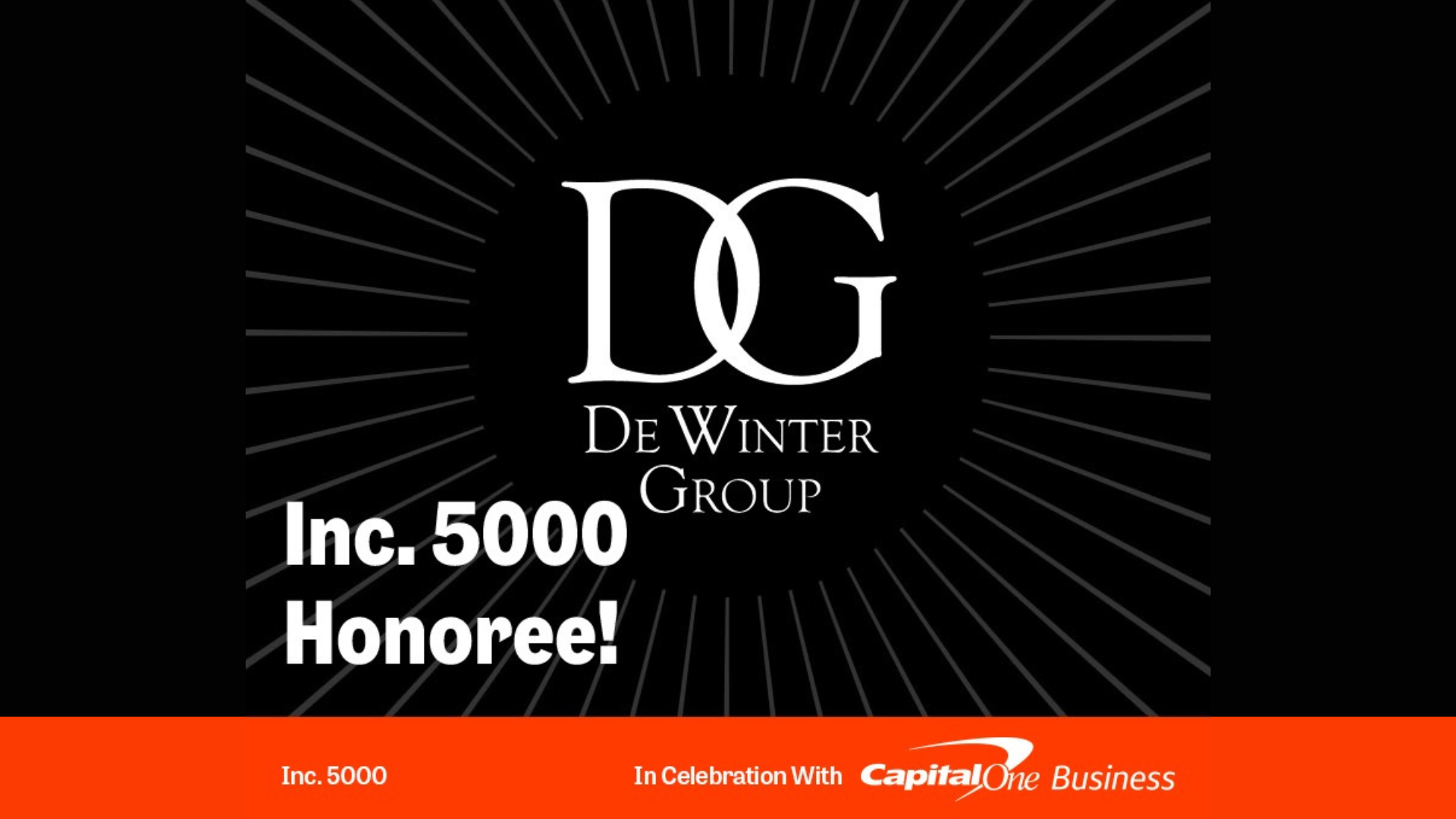 Inc.5000 Honoree Capital One Business Fasted Growing Company list DeWinter Group