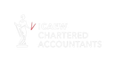 ICAI Chartered Accountants logo with red check mark and trophy icon on white background