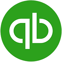 QuickBooks logo: white “qb” letters on a green circle