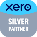Xero blue logo beside gray “Silver Partner” badge