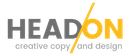 A yellow and white logo for creative copy and design