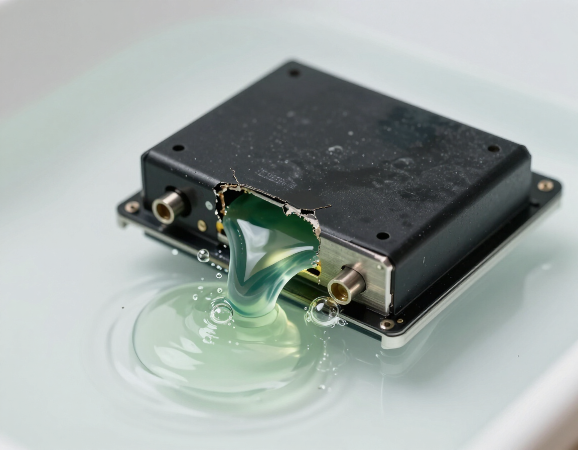 Gross leak bath with bubble emission visible