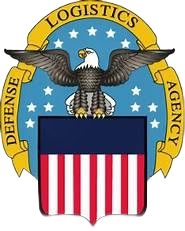Defense Logistics Agency emblem with eagle, stars, and red-and-white shield