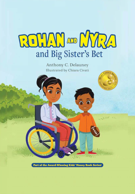 Book cover: A girl in a wheelchair and a boy holding a football stand together, the title is