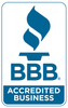 BBB Accredited Business badge and QR code labeled “Scan for Renters Warehouse BBB Business Profile”