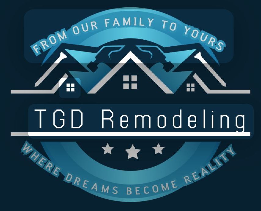 A logo for tgd remodeling where dreams become reality
