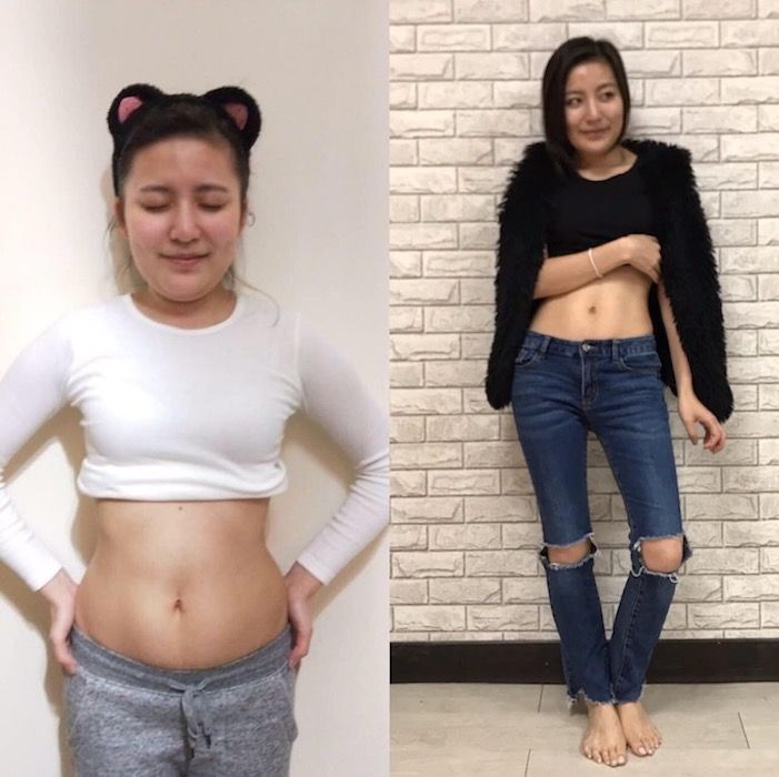 A woman in a crop top and a woman in ripped jeans