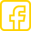A yellow and white facebook logo in a square on a white background.