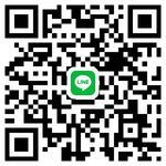 A qr code with a line logo on it.