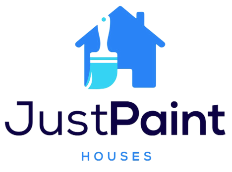 JustPaint Houses logo with a blue house and paintbrush icon above the name