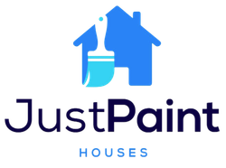JustPaint Houses logo with a blue house and paintbrush icon above the name