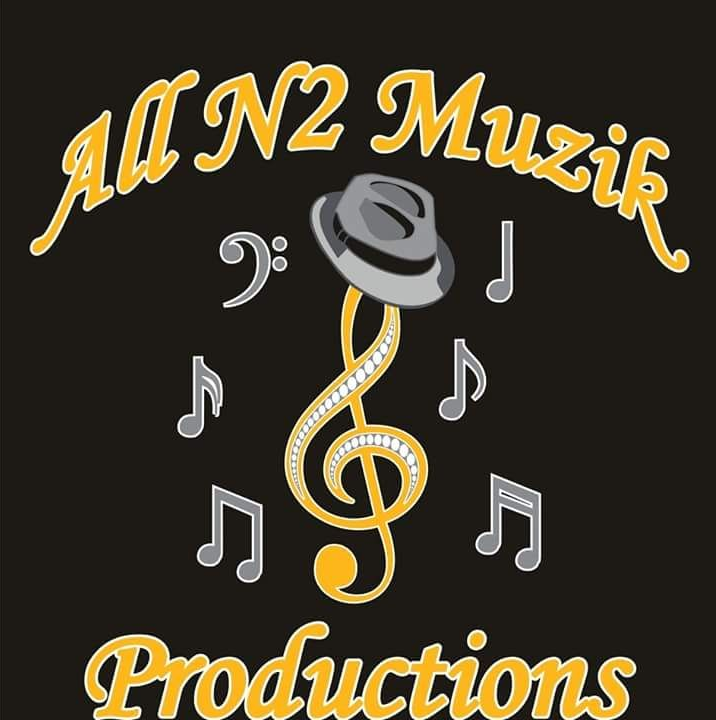 All N2 Muzik Productions logo with gold text, treble clef, fedora, and musical notes on black background