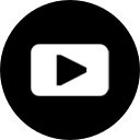 YouTube play button logo on a black rounded square background