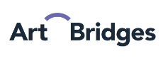 Art Bridges logo with dark blue text and a light blue arch above the “r”