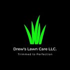 Drew's Lawn Care LLC logo with bright green grass blades and the tagline "Trimmed to Perfection"