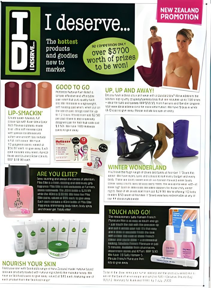 Magazine advertisement 2008 stylists endorse Abracadabra's innovative adhesive bras NZ.