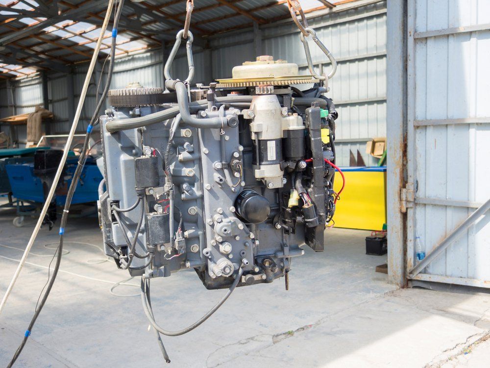 Boat Engine Waiting for Repair  — Dyna Automotive in Paget, QLD
