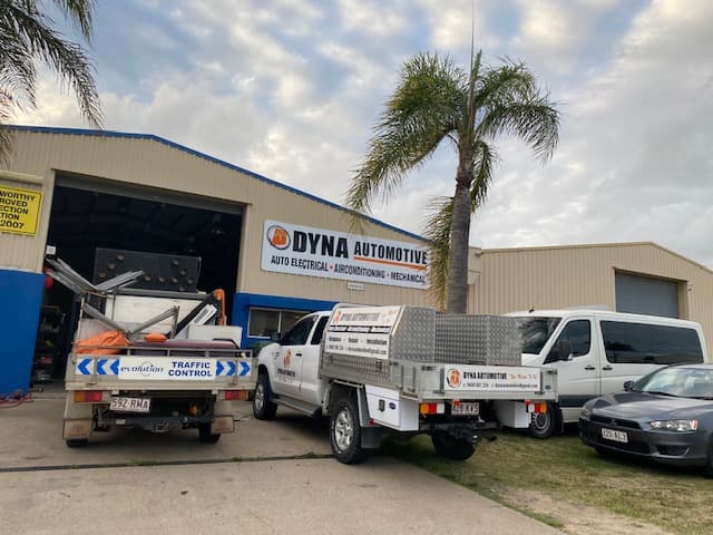 Two Utes Parked in Front of the Auto Electrician Office — Dyna Automotive in Paget, QLD