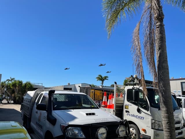 Heavy Vehicles Parked Near the Automotive Shop — Dyna Automotive in Paget, QLD